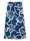 Marialícia - Saia Feminina Midi Estampada Amarração Preto - variação: Azul