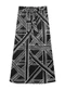 Marialícia - Saia Feminina Midi Estampada Amarração Preto - variação: Preto