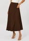 Dianna - Saia Feminina Midi Evase Marrom - variação: Marrom