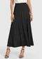Dianna - Saia Feminina Midi Evase Marrom - variação: Preto