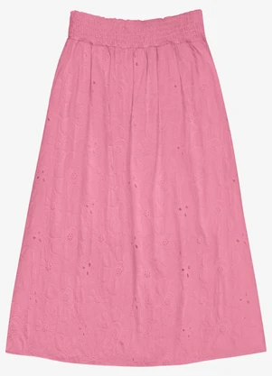 Endless - Saia Feminina Midi Evasê Rosa - ENDLESS