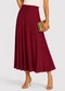 Dianna - Saia Feminina Midi Evase Marrom - variação: Vermelho