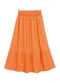 Marialícia - Saia Feminina Midi Verde - variação: Laranja