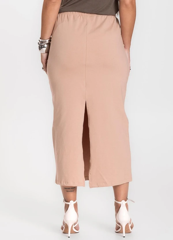 Infinita Cor - Saia Feminina Midi Marrom 2