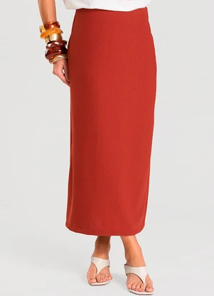 Dianna - Saia Feminina Midi Marrom - DIANNA