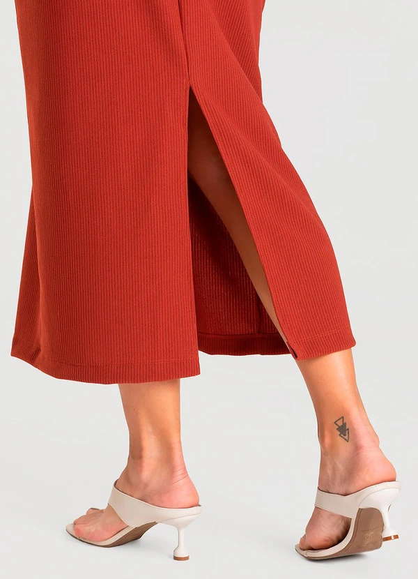 Dianna - Saia Feminina Midi Marrom 5