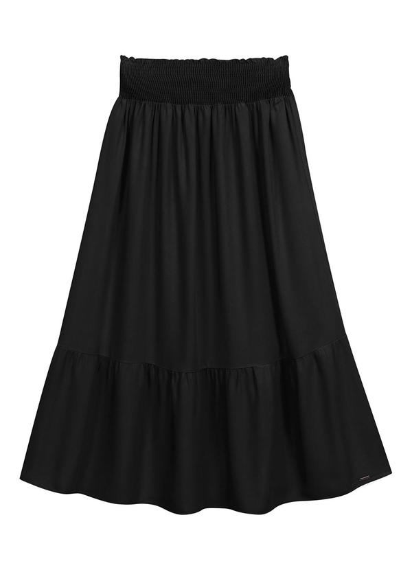 Marialícia - Saia Feminina Midi Preto