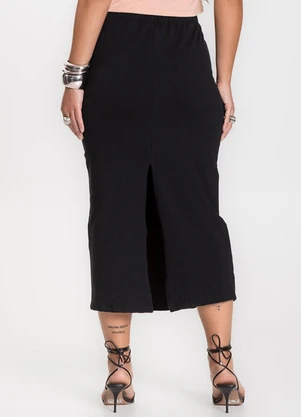 Infinita Cor - Saia Feminina Midi Preto - INFINITA COR