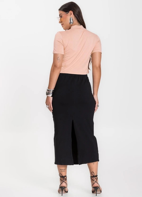 Infinita Cor - Saia Feminina Midi Preto 4