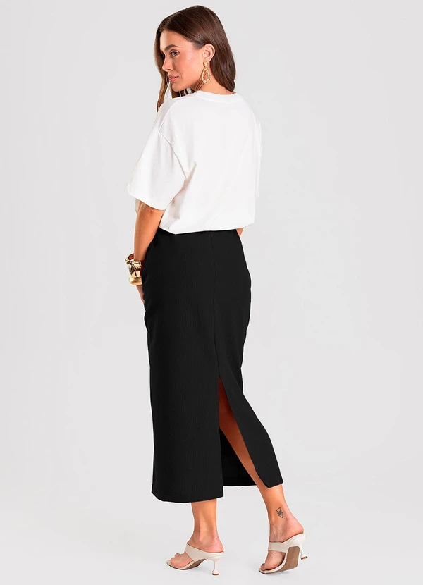 Dianna - Saia Feminina Midi Preto 4