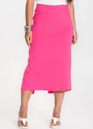 Infinita Cor - Saia Feminina Midi Rosa - INFINITA COR