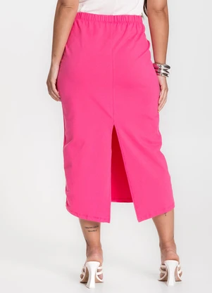Infinita Cor - Saia Feminina Midi Rosa - INFINITA COR