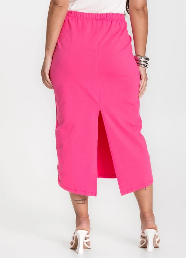 Infinita Cor - Saia Feminina Midi Rosa 2