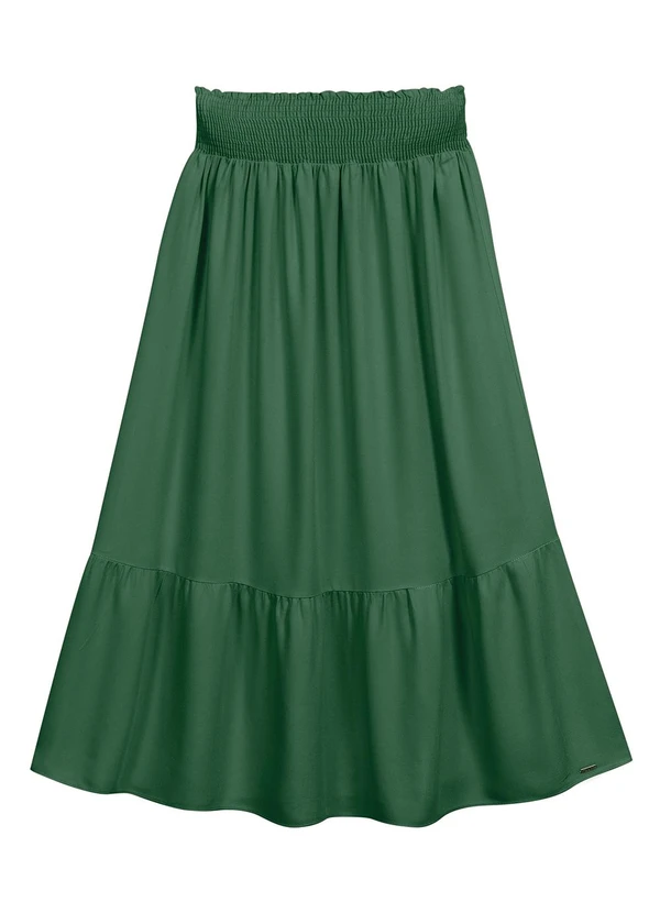 Marialícia - Saia Feminina Midi Verde 4