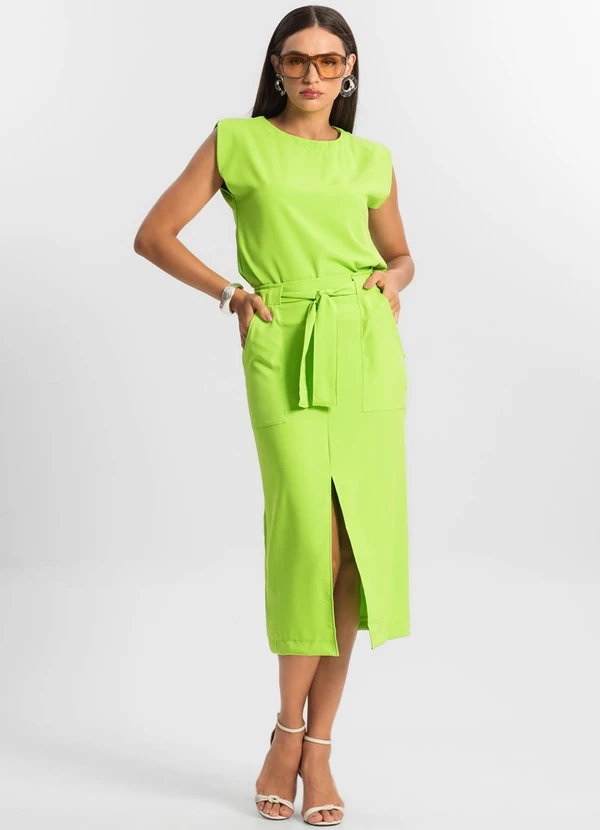 Endless - Saia Feminina Midi Verde 3