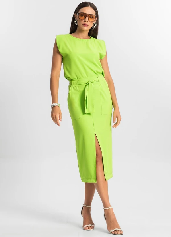 Endless - Saia Feminina Midi Verde 5