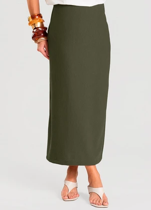Dianna - Saia Feminina Midi Verde - DIANNA