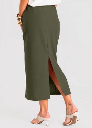 Dianna - Saia Feminina Midi Verde - DIANNA