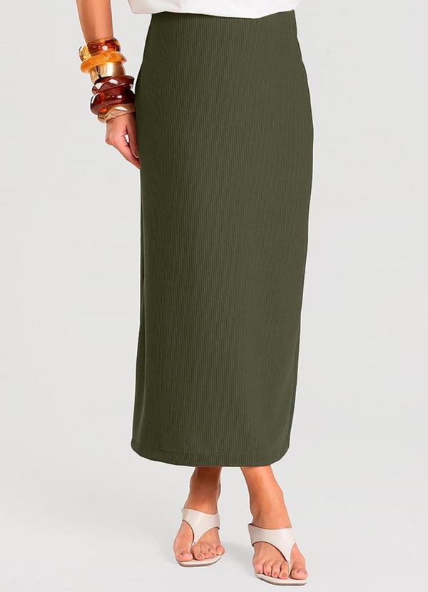 Dianna - Saia Feminina Midi Verde