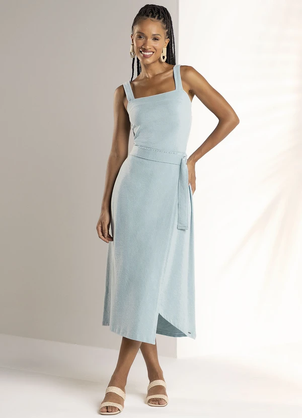 Marialícia - Saia Feminina Transpassada Azul 2