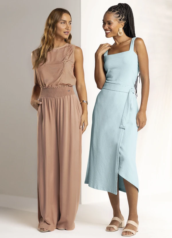 Marialícia - Saia Feminina Transpassada Azul 3