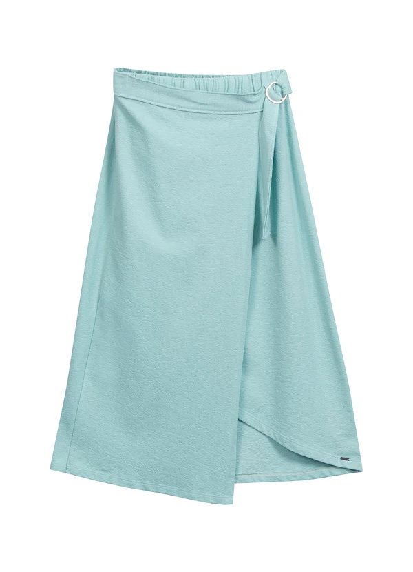 Marialícia - Saia Feminina Transpassada Azul 4