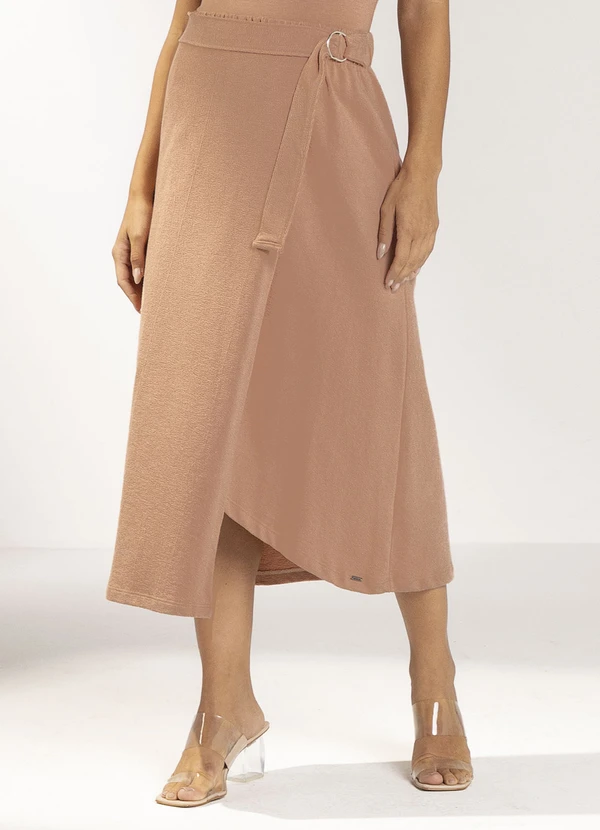 Marialícia - Saia Feminina Transpassada Laranja