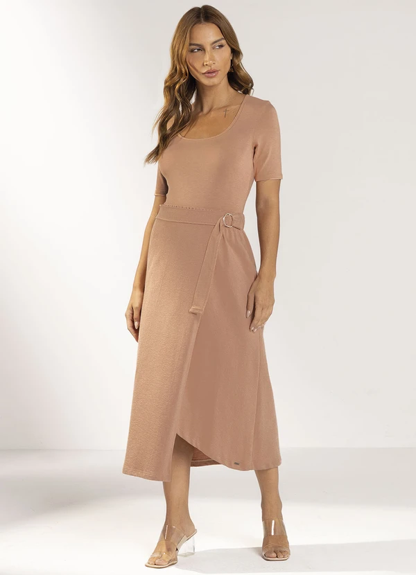 Marialícia - Saia Feminina Transpassada Laranja 2