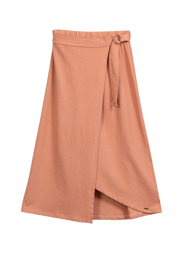 Marialícia - Saia Feminina Transpassada Laranja 3