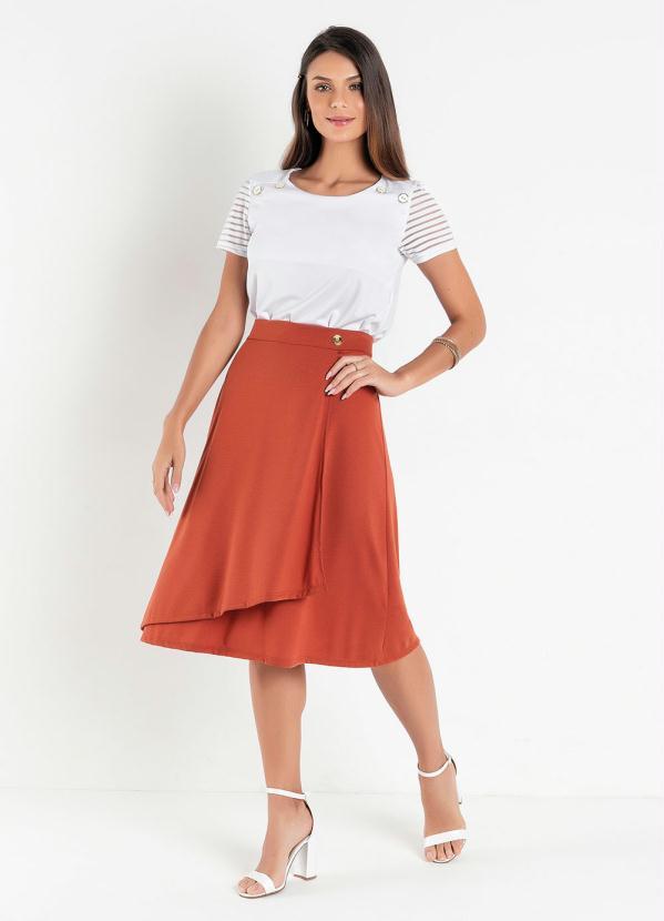 Outlet - Saia Ferrugem com Sobreposição Moda Evangélica 3