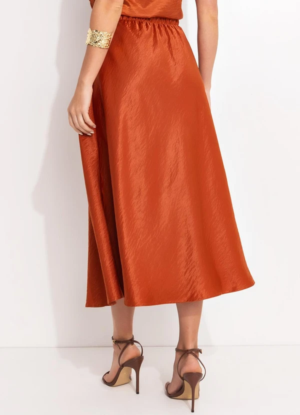Quintess - Saia Ferrugem em Tecido Acetinado 3