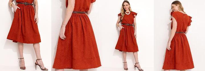 Saia Ferrugem em Tecido Texturizado