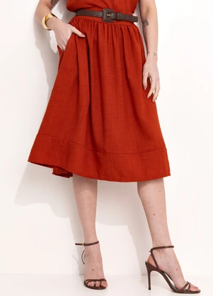 Quintess - Saia Ferrugem em Tecido Texturizado - QUINTESS