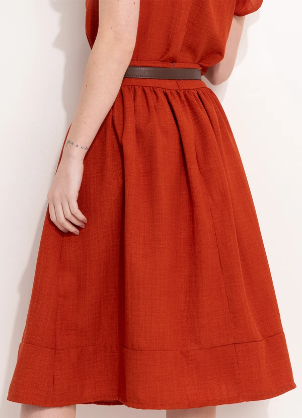 Quintess - Saia Ferrugem em Tecido Texturizado 2