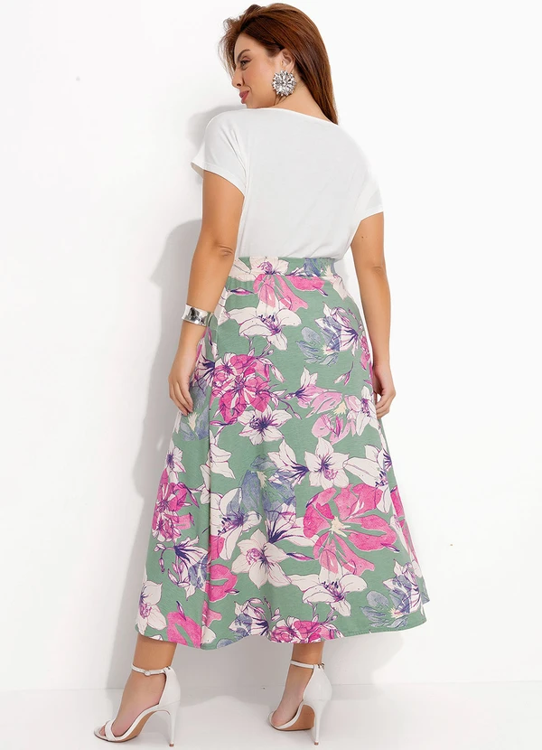 Quintess - Saia Floral Artístico em Malha de Viscose 11