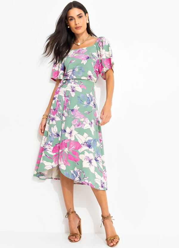 Quintess - Saia Floral Artístico em Malha de Viscose 3