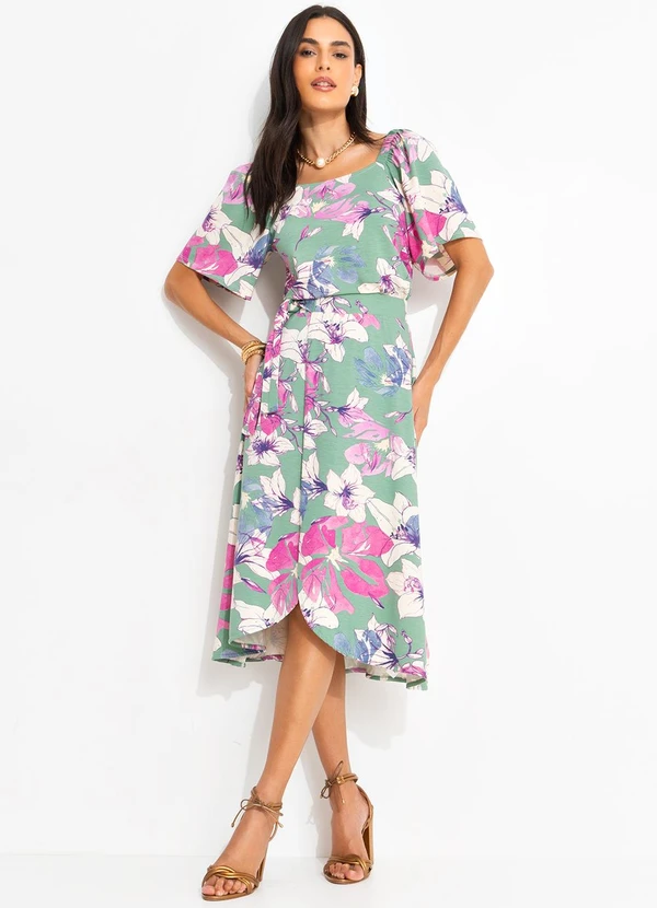 Quintess - Saia Floral Artístico em Malha de Viscose 5