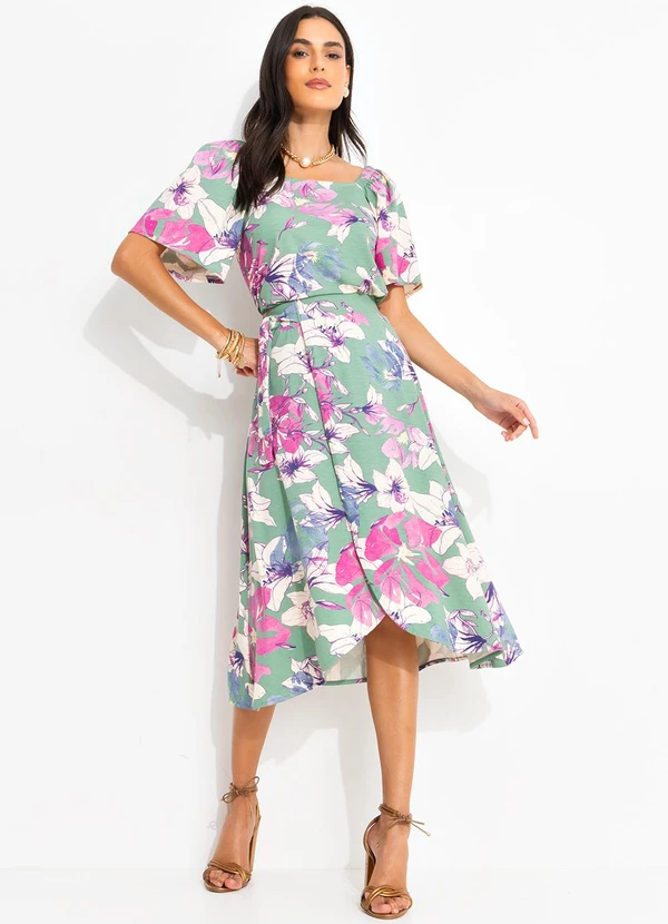 Quintess - Saia Floral Artístico em Malha de Viscose 6