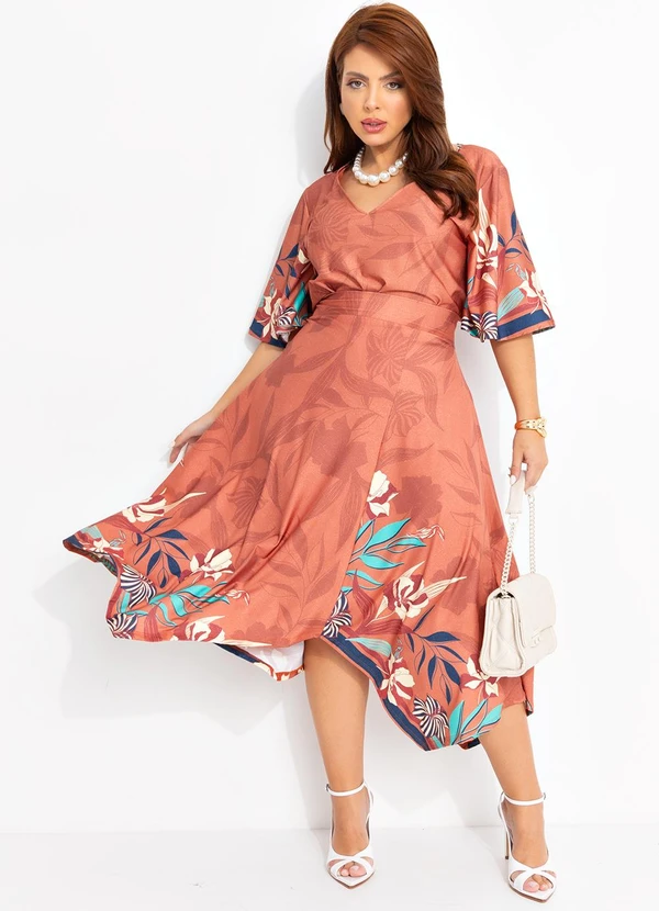 Quintess - Saia Floral Artístico em Malha Fria 13