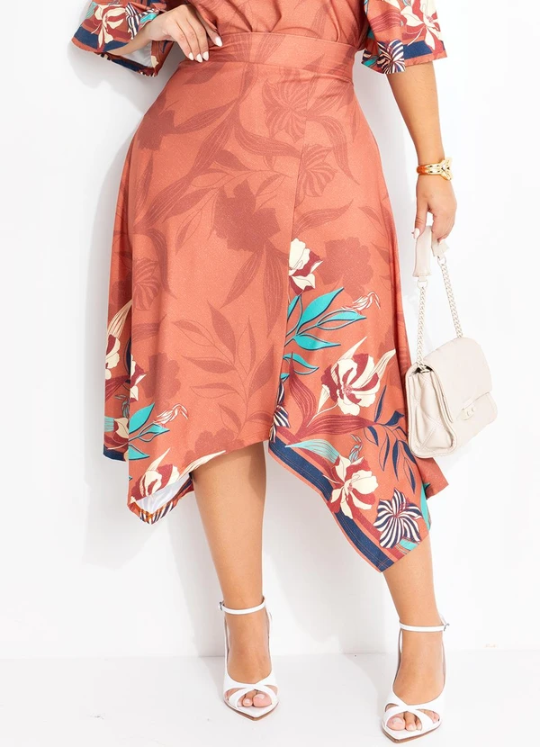 Quintess - Saia Floral Artístico em Malha Fria 9