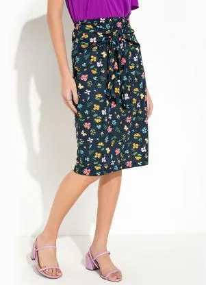 Rosalie - Saia Floral com Amarração - ROSALIE