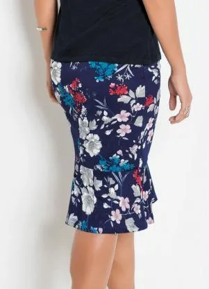 Moda Pop - Saia Floral com Babado na Barra - MODA POP