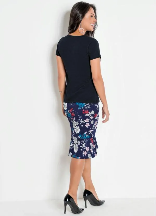 Moda Pop - Saia Floral com Babado na Barra 4