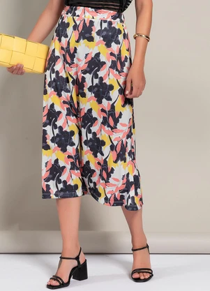 Moda Pop - Saia Floral Grande em Jersey Acetinado - MODA POP