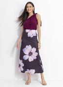 Saia Floral Maxi em Malha Fria