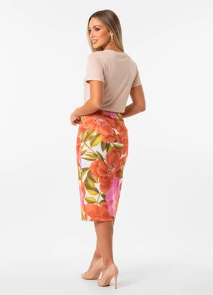 Quintess - Saia Floral Maxi em Malha - QUINTESS