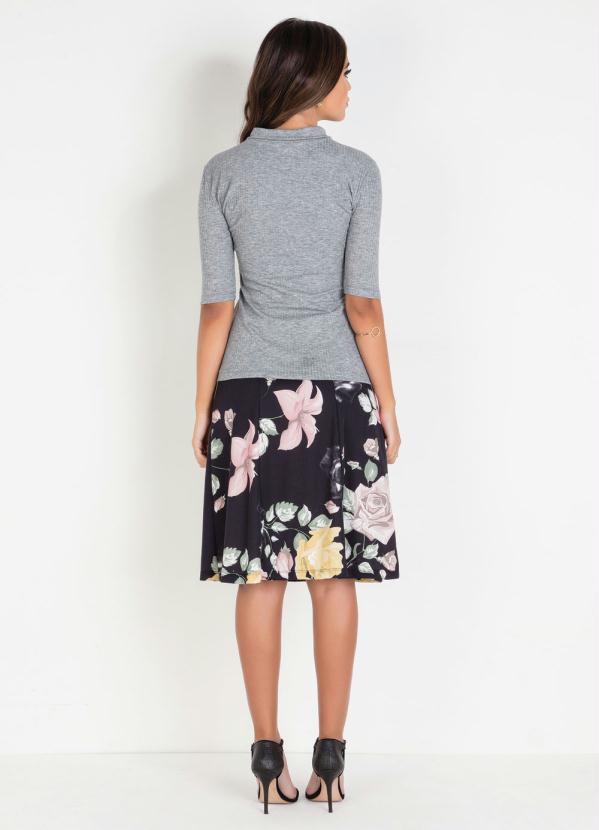 Rosalie - Saia Floral Moda Evangélica Evasê 4