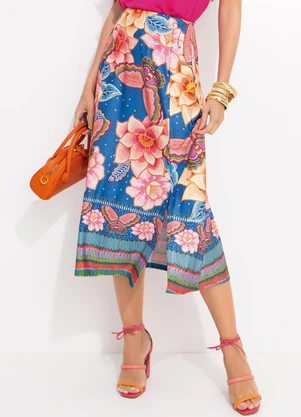 Quintess - Saia Floral Natureza em Malha Fria - QUINTESS