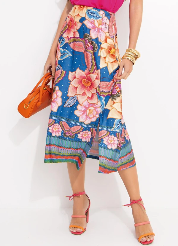 Quintess - Saia Floral Natureza em Malha Fria