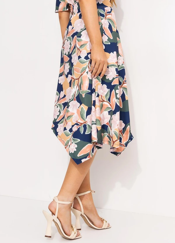 Quintess - Saia Floral Pincelado em Malha Fria 2